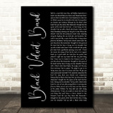 The Dubliners Black Velvet Band Black Script Decorative Wall Art Gift Song Lyric Print