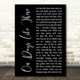 Matt Monro On Days Like These Black Script Decorative Wall Art Gift Song Lyric Print