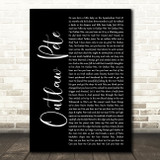 Bruce Springsteen Outlaw Pete Black Script Decorative Wall Art Gift Song Lyric Print