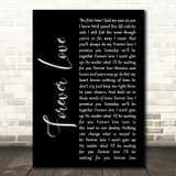 Reba McEntire Forever Love Black Script Decorative Wall Art Gift Song Lyric Print
