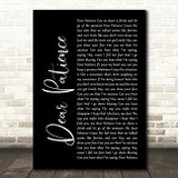 Niall Horan Dear Patience Black Script Decorative Wall Art Gift Song Lyric Print