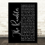 Molly Hatchet The Rambler Black Script Decorative Wall Art Gift Song Lyric Print
