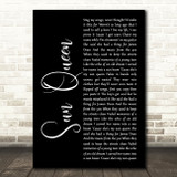 Gerry Cinnamon Sun Queen Black Script Decorative Wall Art Gift Song Lyric Print