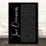 The Deele Two Occasions Black Script Decorative Wall Art Gift Song Lyric Print