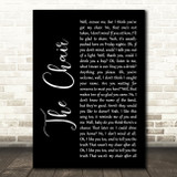 George Strait The Chair Black Script Decorative Wall Art Gift Song Lyric Print