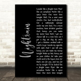 Guns N Roses Nightrain Black Script Decorative Wall Art Gift Song Lyric Print