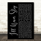 N Sync I'll Never Stop Black Script Decorative Wall Art Gift Song Lyric Print