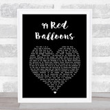 Nena 99 Red Balloons Black Heart Song Lyric Wall Art Print