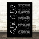 Smith & Myers GBL GBD Black Script Decorative Wall Art Gift Song Lyric Print