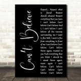 Staind Cant Believe Black Script Decorative Wall Art Gift Song Lyric Print