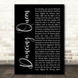 ABBA Dancing Queen Black Script Decorative Wall Art Gift Song Lyric Print