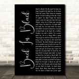 ACDC Back In Black Black Script Decorative Wall Art Gift Song Lyric Print