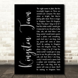 UB40 Kingston Town Black Script Decorative Wall Art Gift Song Lyric Print