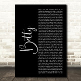 Taylor Swift Betty Black Script Decorative Wall Art Gift Song Lyric Print