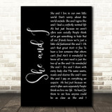 Alabama She and I Black Script Decorative Wall Art Gift Song Lyric Print