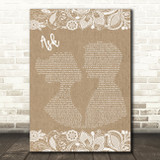 The Smiths Ask Burlap & Lace Decorative Wall Art Gift Song Lyric Print