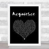 Oasis Acquiesce Black Heart Song Lyric Wall Art Print