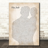 The Beatles Hey Jude Father & Baby Decorative Wall Art Gift Song Lyric Print