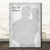 Shania Twain From This Moment On Father & Baby Grey Decorative Wall Art Gift Song Lyric Print