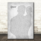 Biffy Clyro Space Father & Baby Grey Decorative Wall Art Gift Song Lyric Print