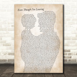 Luke Combs Even Though I'm Leaving Father & Child Decorative Wall Art Gift Song Lyric Print