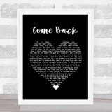 Pearl Jam Come Back Black Heart Song Lyric Wall Art Print