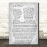 John Fred & His Play Boy Band Judy In Disguise Father & Child Grey Wall Art Gift Song Lyric Print