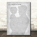 Luke Combs Even Though I'm Leaving Father & Child Grey Decorative Gift Song Lyric Print