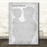 Feeder Feeling A Moment Father & Child Grey Decorative Wall Art Gift Song Lyric Print