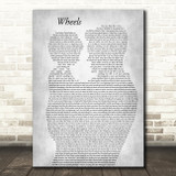 Foo Fighters Wheels Father & Child Grey Decorative Wall Art Gift Song Lyric Print
