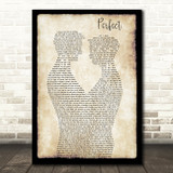 Ed Sheeran Perfect Gay Couple Two Men Dancing Decorative Wall Art Gift Song Lyric Print