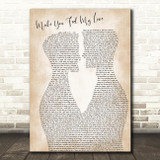Adele Make You Feel My Love Two Men Gay Couple Wedding Decorative Gift Song Lyric Print