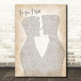 Monica For You I Will Two Men Gay Couple Wedding Decorative Gift Song Lyric Print