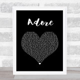 Prince Adore Black Heart Song Lyric Wall Art Print
