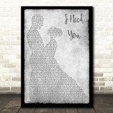 Leann Rimes I Need You Grey Man Lady Dancing Decorative Wall Art Gift Song Lyric Print