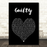 Barbra Streisand & Barry Gibb Guilty Black Heart Song Lyric Wall Art Print