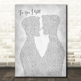 Monica For You I Will Two Men Gay Couple Wedding Grey Decorative Gift Song Lyric Print