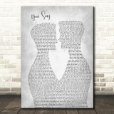 Elton John Your Song Two Men Gay Couple Wedding Grey Decorative Gift Song Lyric Print