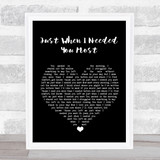 Randy VanWarmer Just When I Needed You Most Black Heart Song Lyric Wall Art Print