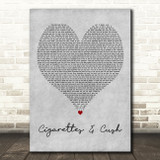 Stormzy Featuring Lily Allen & Kehlani Cigarettes & Cush Grey Heart Wall Art Gift Song Lyric Print