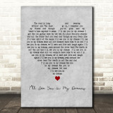 Bruce Springsteen Ill See You in My Dreams Grey Heart Decorative Wall Art Gift Song Lyric Print