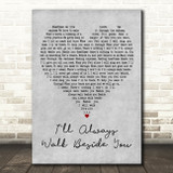 Richie Sambora I'll Always Walk Beside You Grey Heart Decorative Wall Art Gift Song Lyric Print