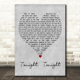 The Smashing Pumpkins Tonight, Tonight Grey Heart Decorative Wall Art Gift Song Lyric Print