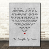 Cliff Richard The Twelfth Of Never Grey Heart Decorative Wall Art Gift Song Lyric Print