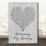 The Cranberries Dreaming My Dreams Grey Heart Decorative Wall Art Gift Song Lyric Print