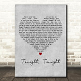 Smashing Pumpkins Tonight, Tonight Grey Heart Decorative Wall Art Gift Song Lyric Print