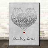 My Chemical Romance Cemetery Drive Grey Heart Decorative Wall Art Gift Song Lyric Print