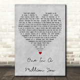 Larry Graham One In A Million You Grey Heart Decorative Wall Art Gift Song Lyric Print