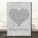 Cliff Richard The Day I Met Marie Grey Heart Decorative Wall Art Gift Song Lyric Print