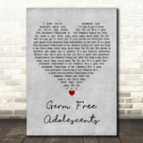 X-Ray Spex Germ Free Adolescents Grey Heart Decorative Wall Art Gift Song Lyric Print